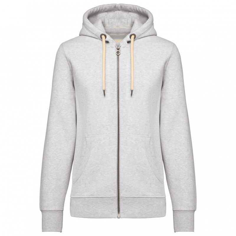 Sweat-shirt vintage zippé à capuche femme