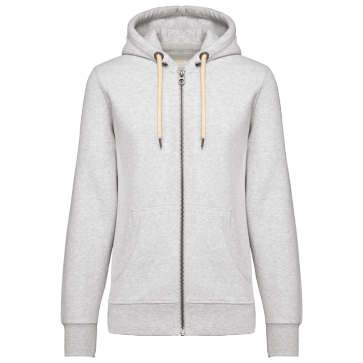 Sweat-shirt vintage zippé à capuche femme