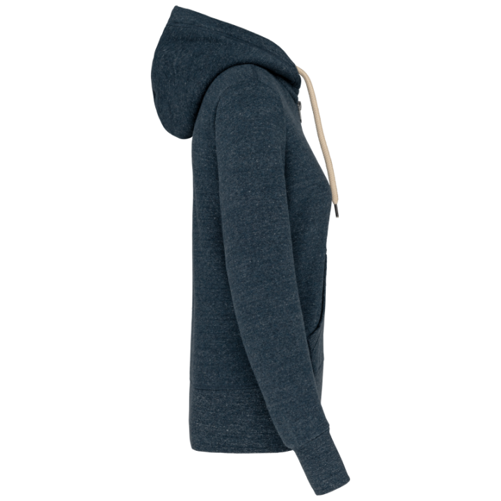 Sweat-shirt vintage zippé à capuche femme