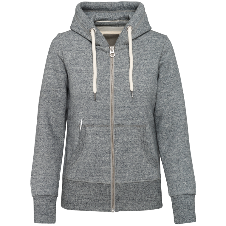 Sweat-shirt vintage zippé à capuche femme