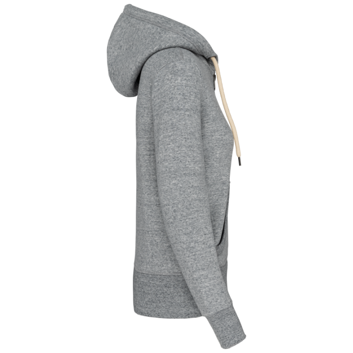Sweat-shirt vintage zippé à capuche femme