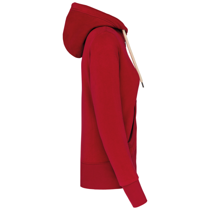 Sweat-shirt vintage zippé à capuche femme