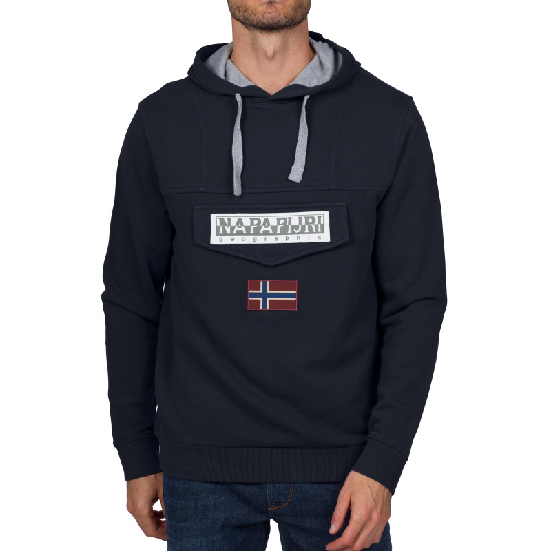 Sweat à capuche avec logo Napapijri au centre