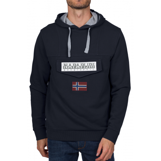 Sweat à capuche avec logo Napapijri au centre