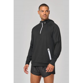 Sweat-shirt capuche 1/4 zip sport
