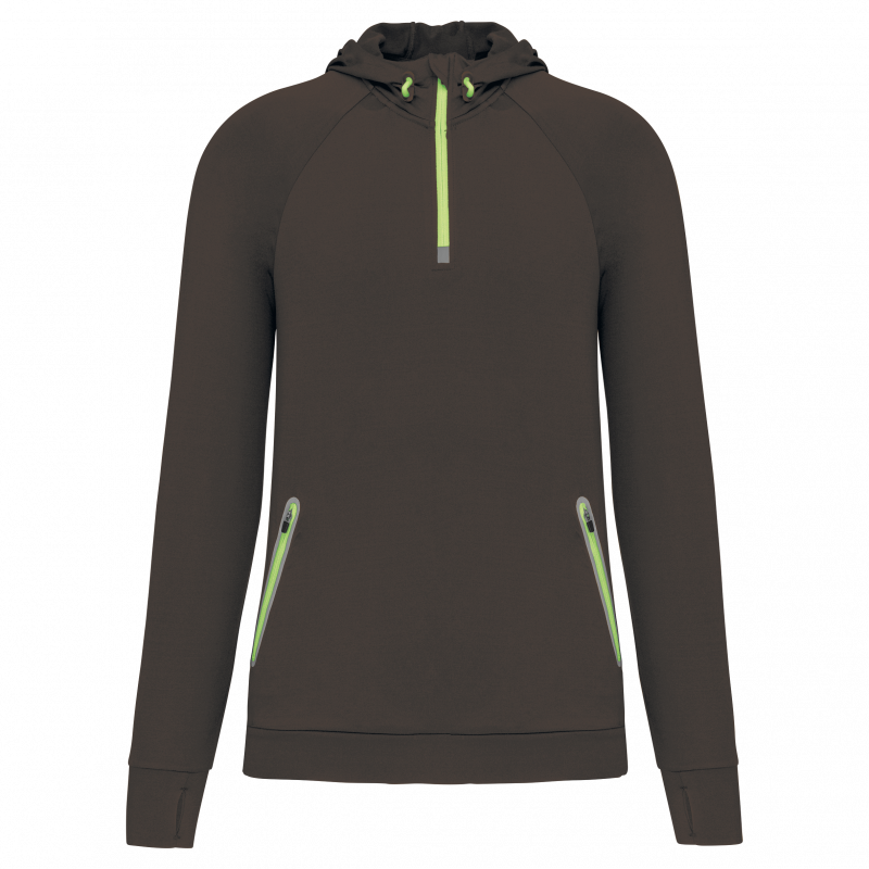 Sweat-shirt capuche 1/4 zip sport