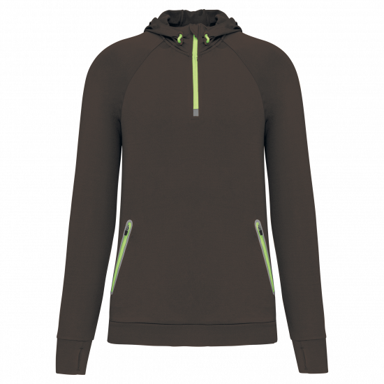 Sweat-shirt capuche 1/4 zip sport