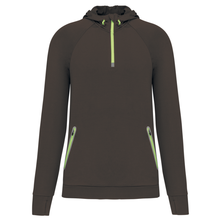 Sweat-shirt capuche 1/4 zip sport