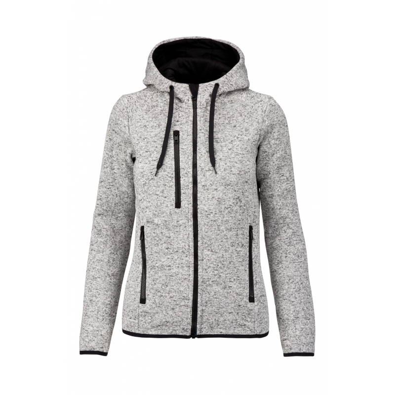 Veste capuche chinée femme