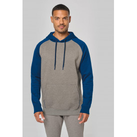Sweat-shirt capuche bicolore adulte