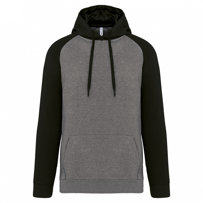 Sweat-shirt capuche bicolore adulte