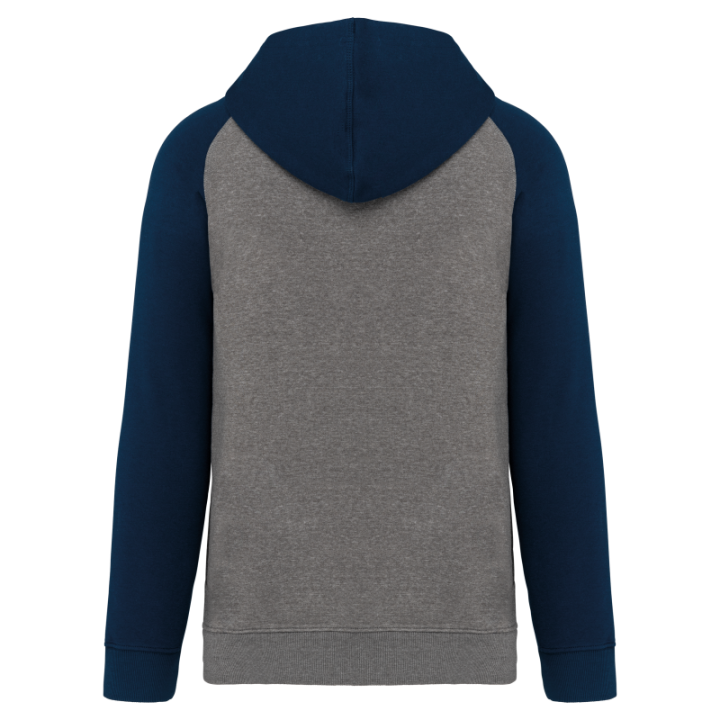 Sweat-shirt capuche bicolore adulte