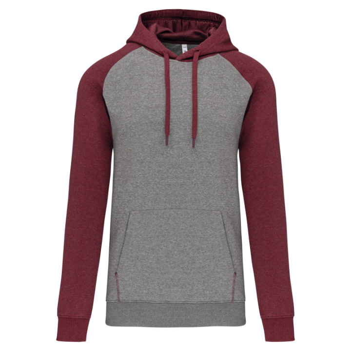 Sweat-shirt capuche bicolore adulte