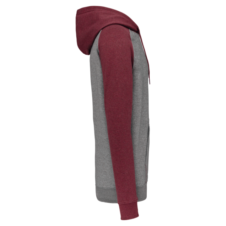 Sweat-shirt capuche bicolore adulte