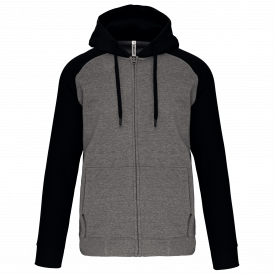 Veste molleton zippée capuche bicolore unisexe (2)