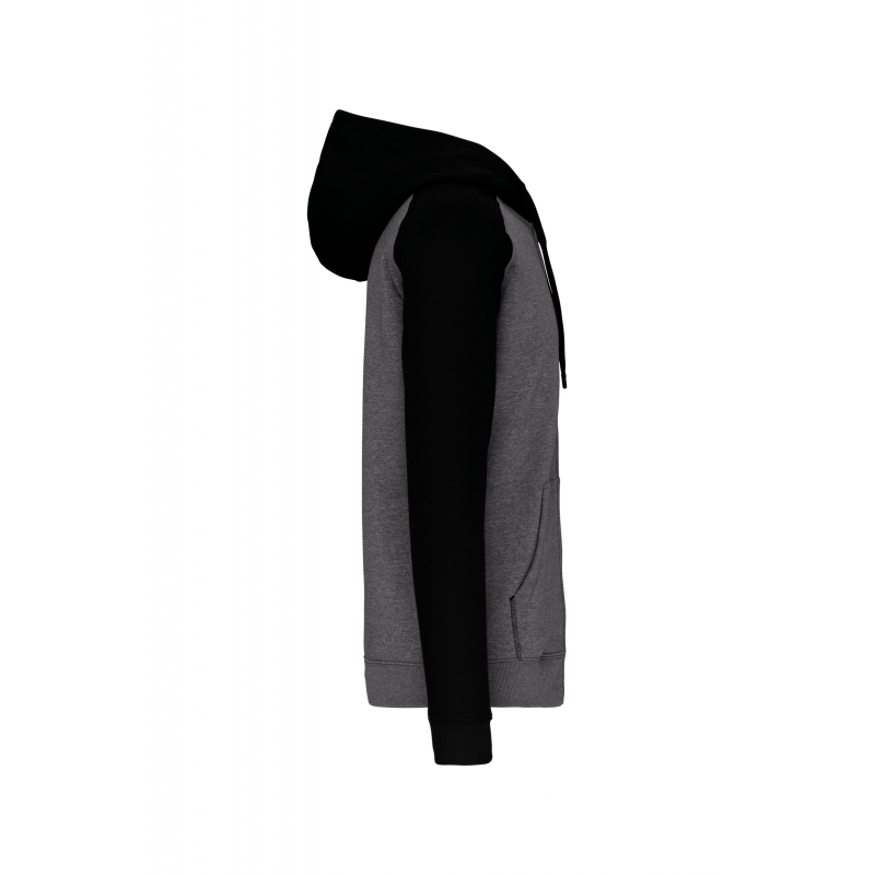 Veste molleton zippée capuche bicolore unisexe Veste molleton zippée capuche bicolore unisexe