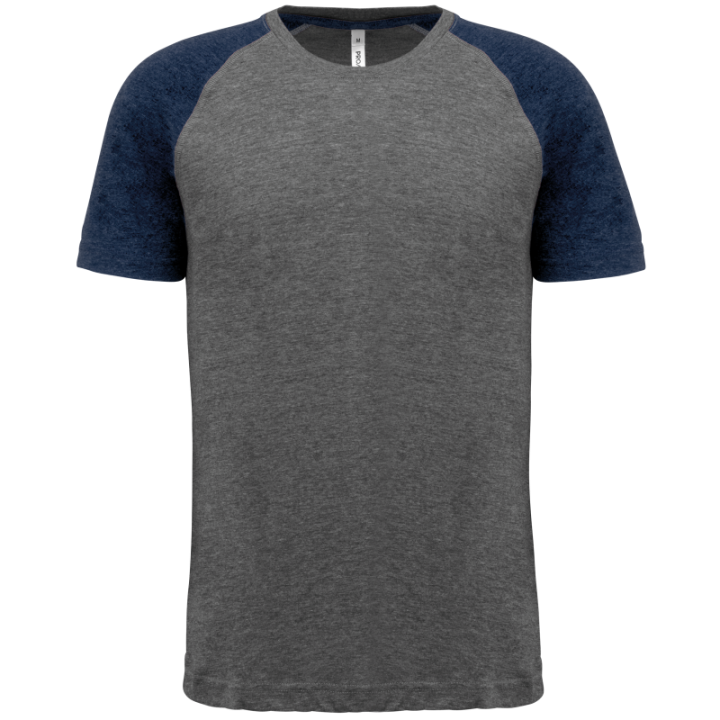 T-shirt bicolore sport manches courtes adulte