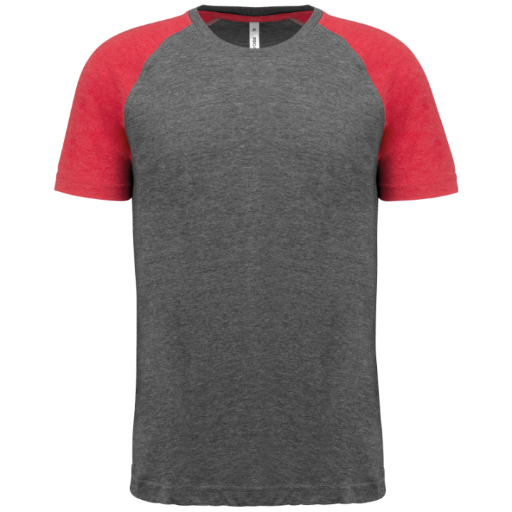 T-shirt bicolore sport manches courtes adulte