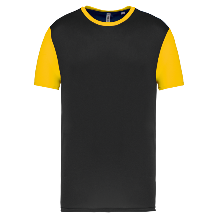 Maillot manches courtes bicolore unisexe