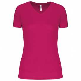 T-shirt de sport manches courtes col V femme ProAct PA477 – 100 % polyester ~140 g/m²
