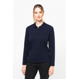 Polo femme manches longues coton Supima de qualité supérieure