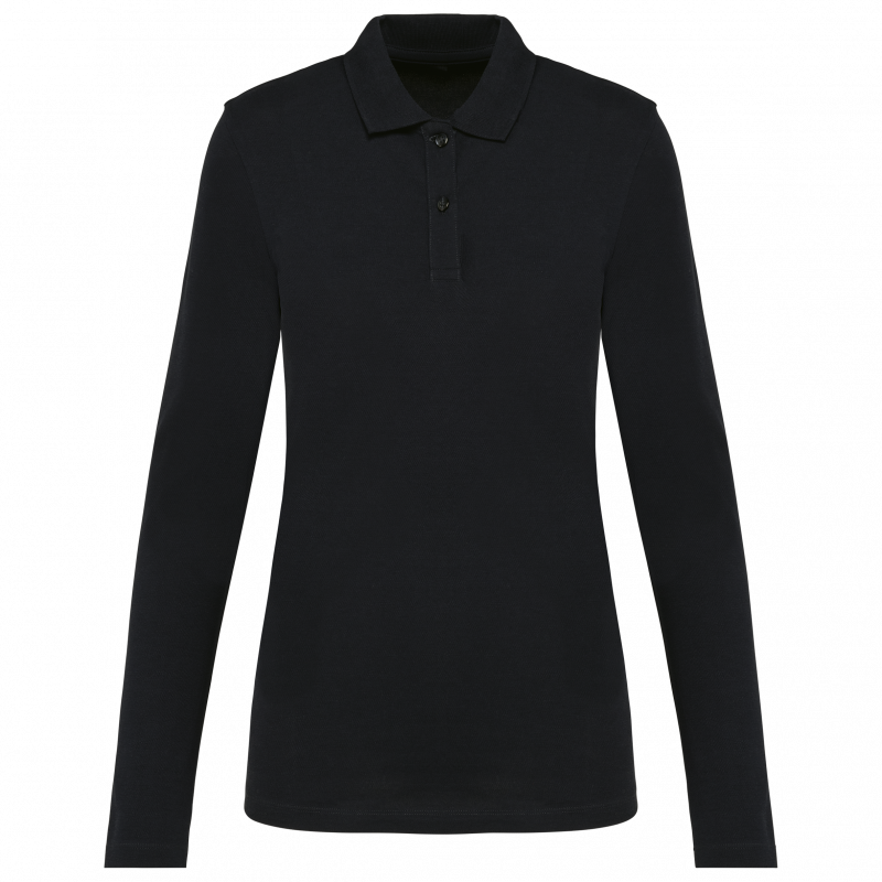 Polo femme manches longues coton Supima de qualité supérieure