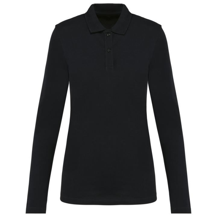 Polo femme manches longues coton Supima de qualité supérieure