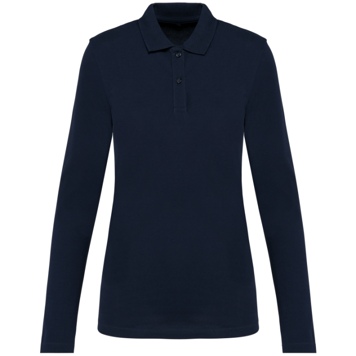 Polo femme manches longues coton Supima de qualité supérieure