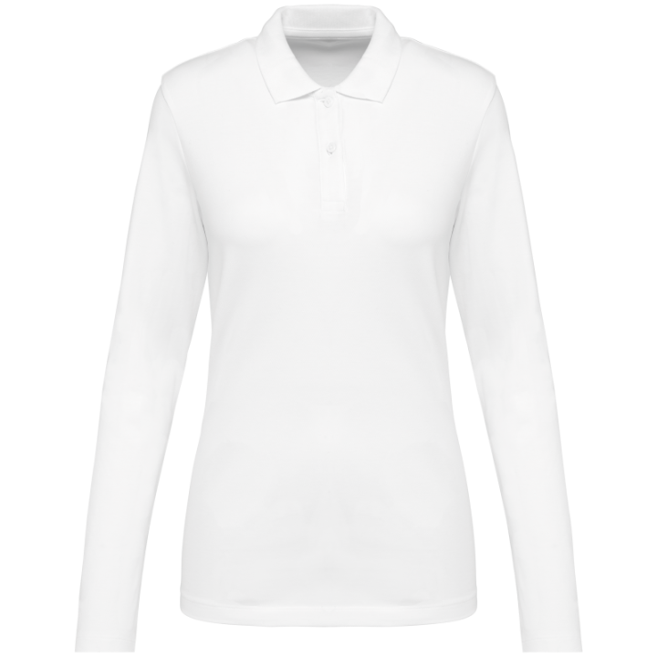 Polo femme manches longues coton Supima de qualité supérieure