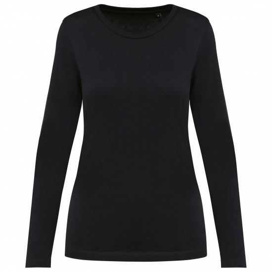 T-shirt à col rond en coton Supima manches longues femme