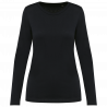 T-shirt à col rond en coton Supima manches longues femme