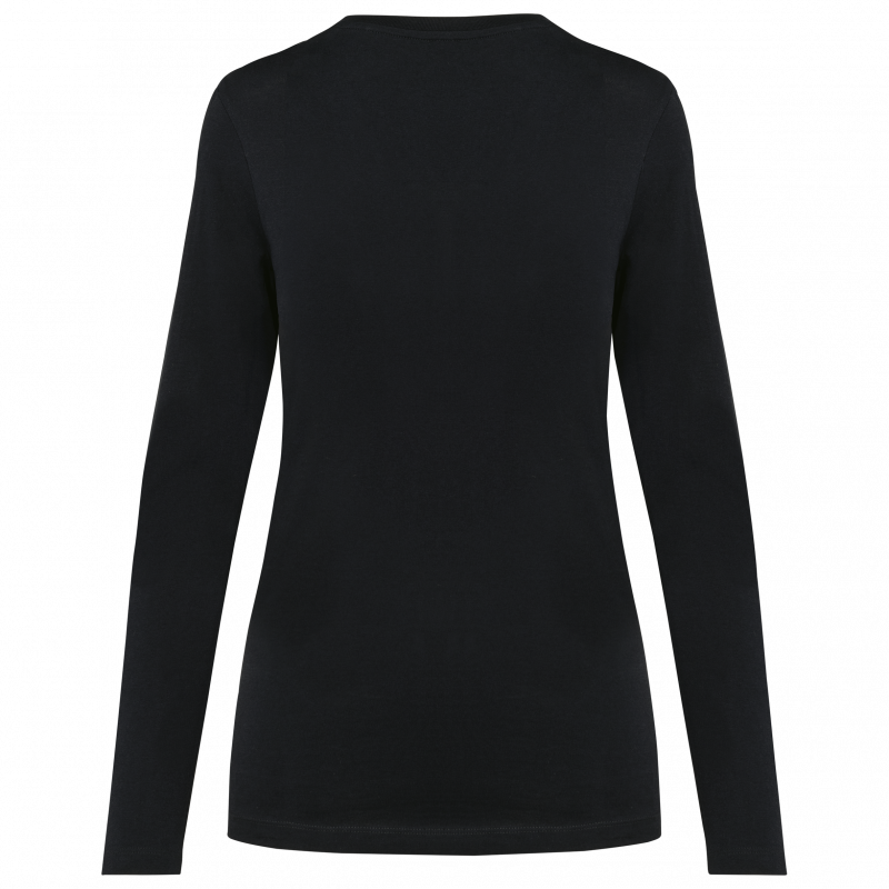 T-shirt à col rond en coton Supima manches longues femme