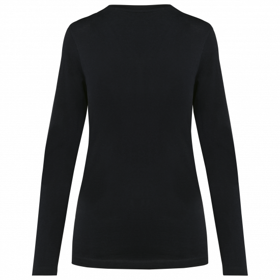 T-shirt à col rond en coton Supima manches longues femme