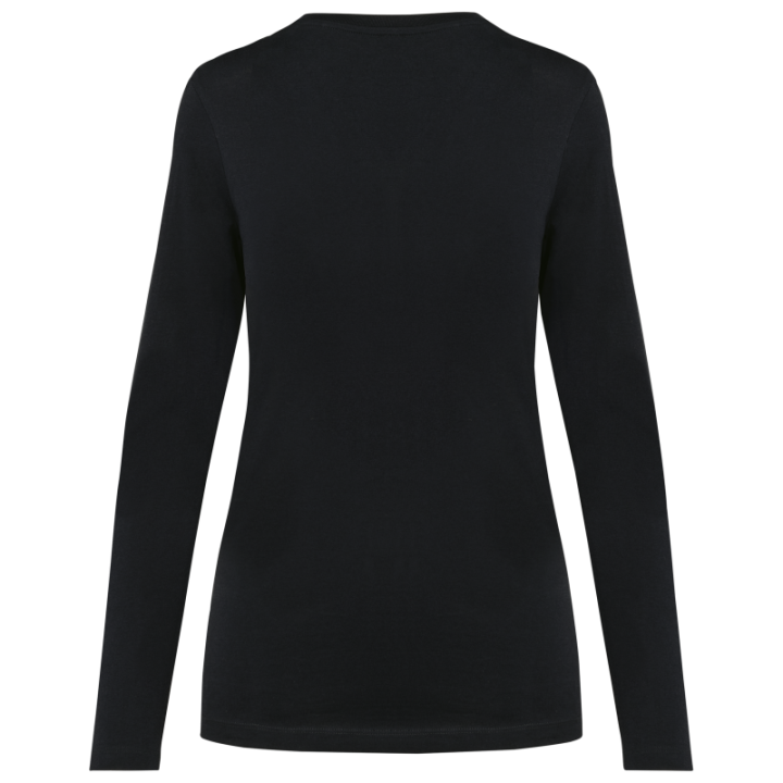 T-shirt à col rond en coton Supima manches longues femme