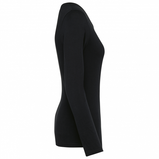 T-shirt à col rond en coton Supima manches longues femme