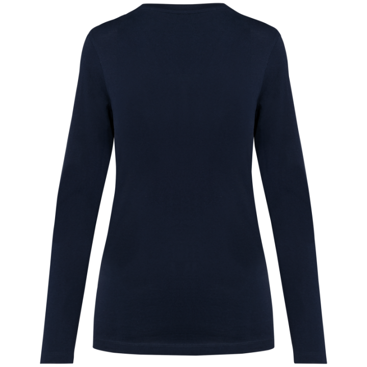 T-shirt à col rond en coton Supima manches longues femme