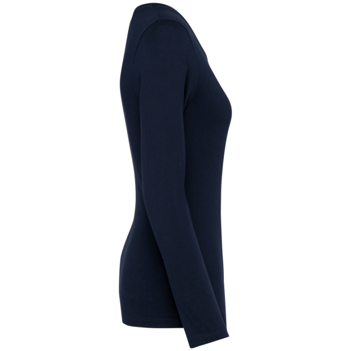 T-shirt à col rond en coton Supima manches longues femme