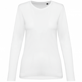 T-shirt à col rond en coton Supima manches longues femme