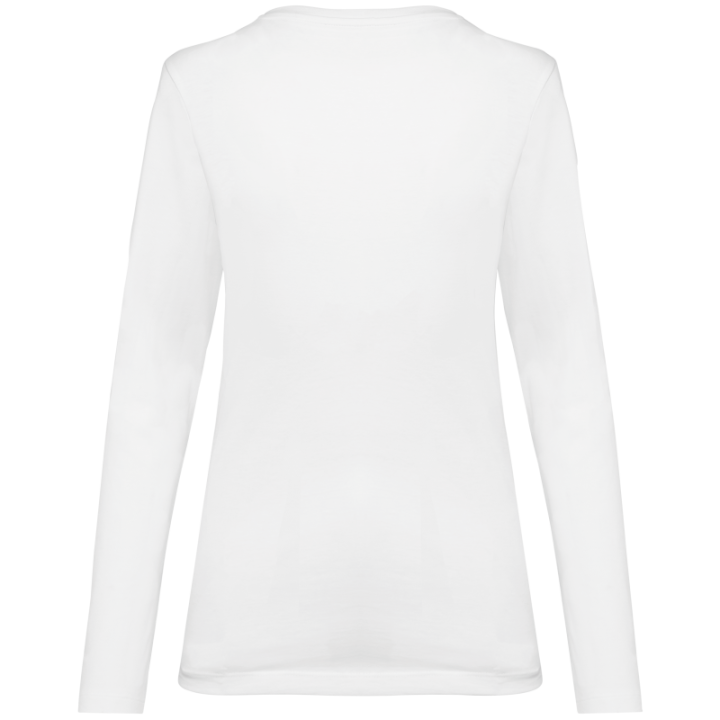 T-shirt à col rond en coton Supima manches longues femme