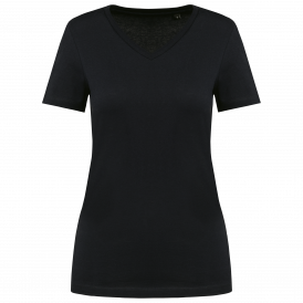 T-shirt femme coton Supima col V manches courtes (2)