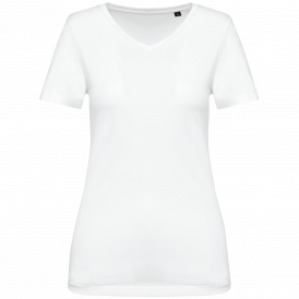 T-shirt femme coton Supima col V manches courtes