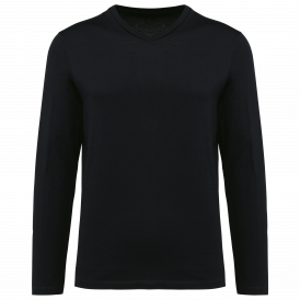 T-shirt coton Supima col V manches longues homme