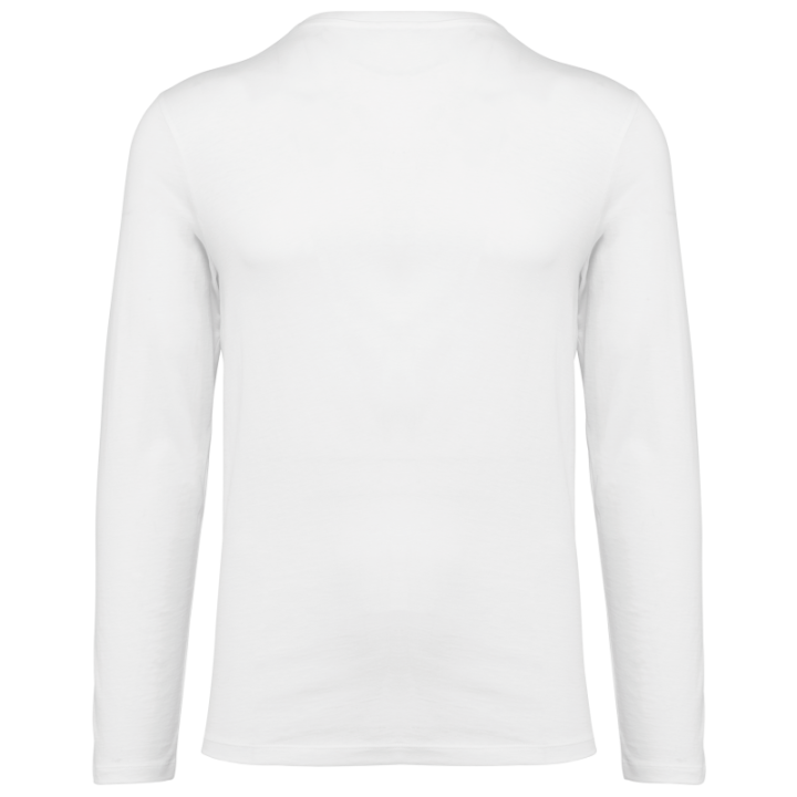 T-shirt coton Supima col V manches longues homme