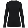 T-shirt coton Supima col V manches longues femme