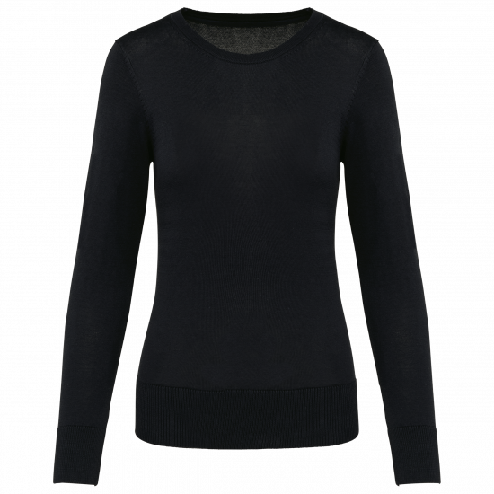 Pull femme en coton Supima, col rond, coupe élégante