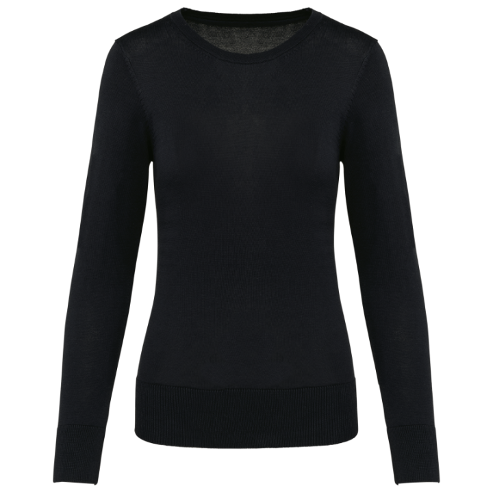 Pull femme en coton Supima, col rond, coupe élégante