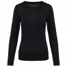 Pull femme en coton Supima, col rond, coupe élégante