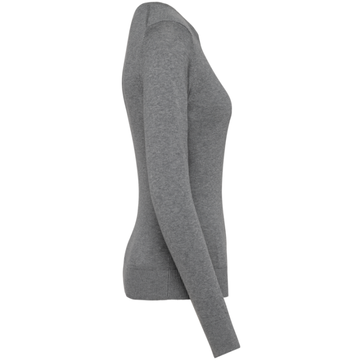 Pull femme en coton Supima, col rond, coupe élégante