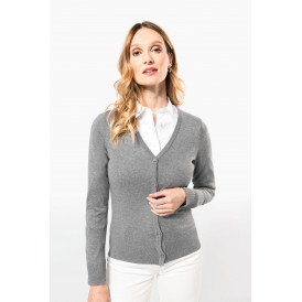Cardigan femme en coton Supima, coupe droite, style chic