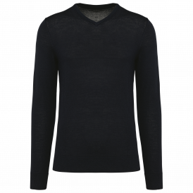 Pull en laine mérinos homme col v (2)